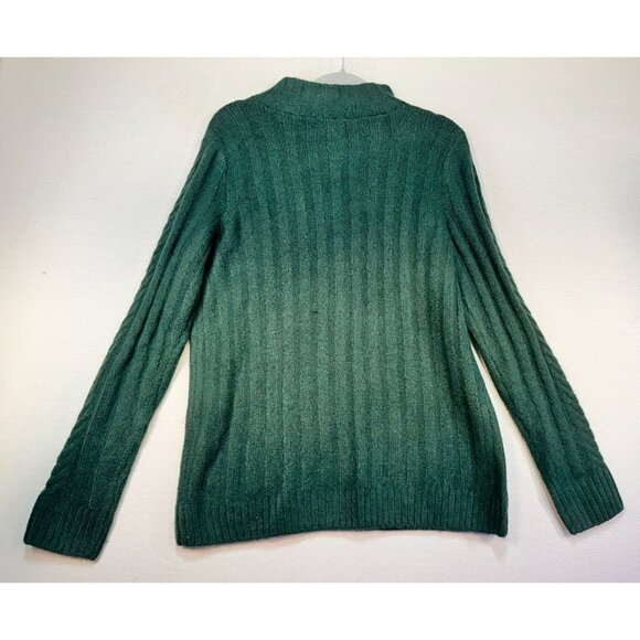 Croft & Barrow 1/4 Zip Cable Knit Sweater Size S Green Stretch Soft - Picture 9 of 10